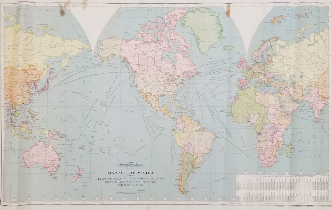 world map with hidden paths