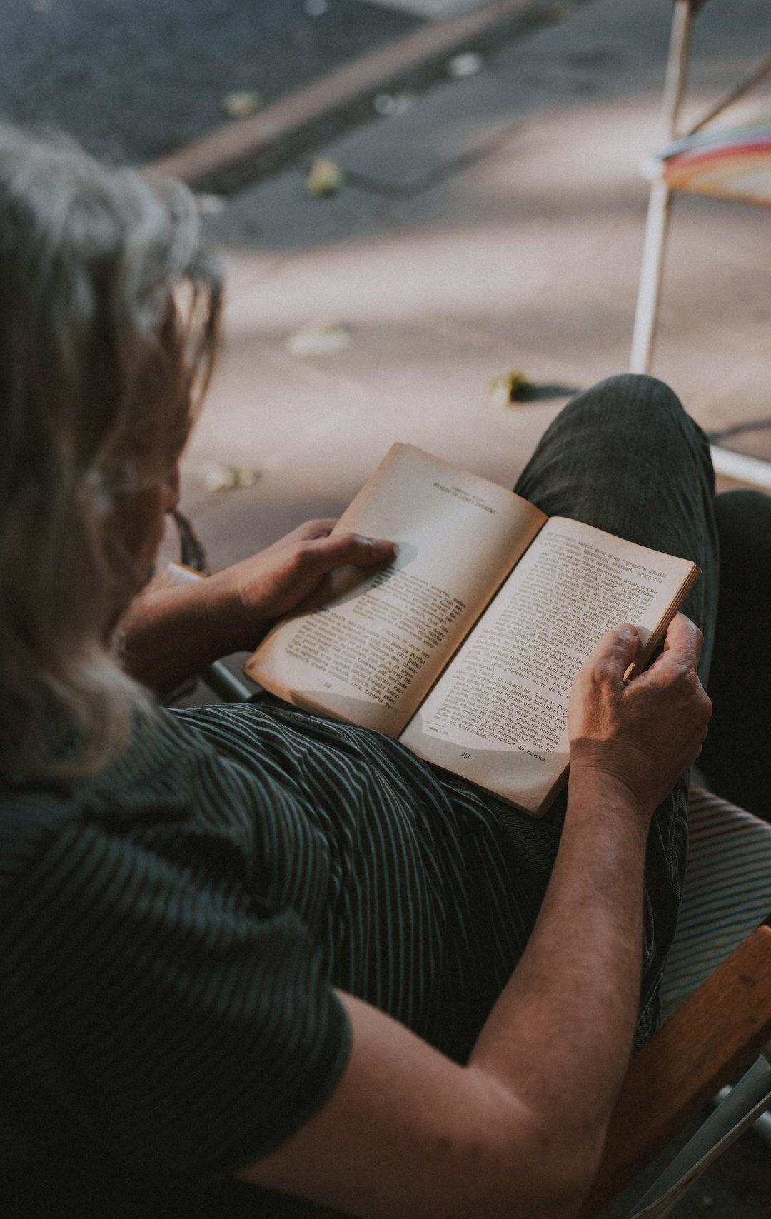 person reading old books